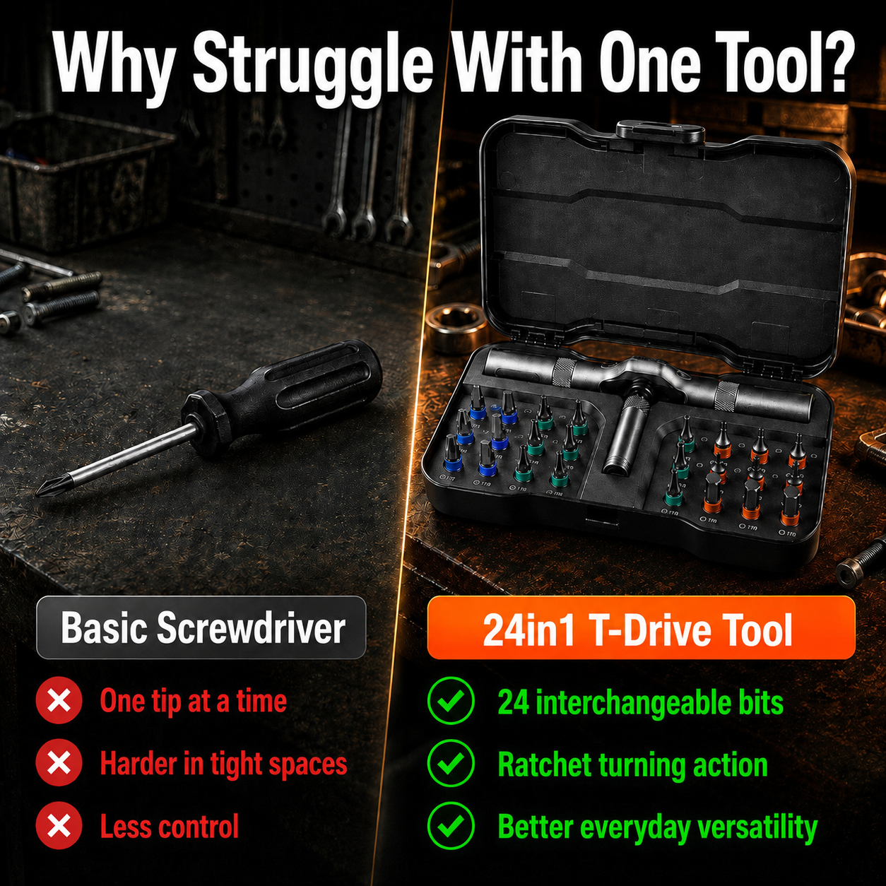 24in1 T-Drive Multipurpose Tool Set