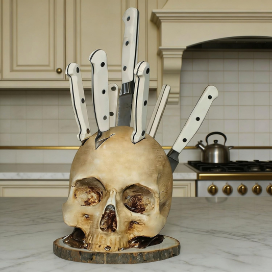 Bonehold Skull Knife Block